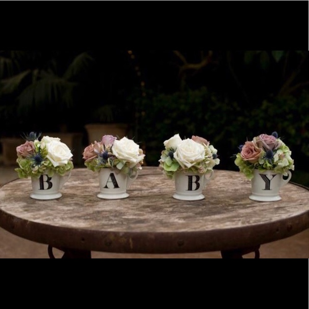 Anthropologie BABY Monogram Mug Set